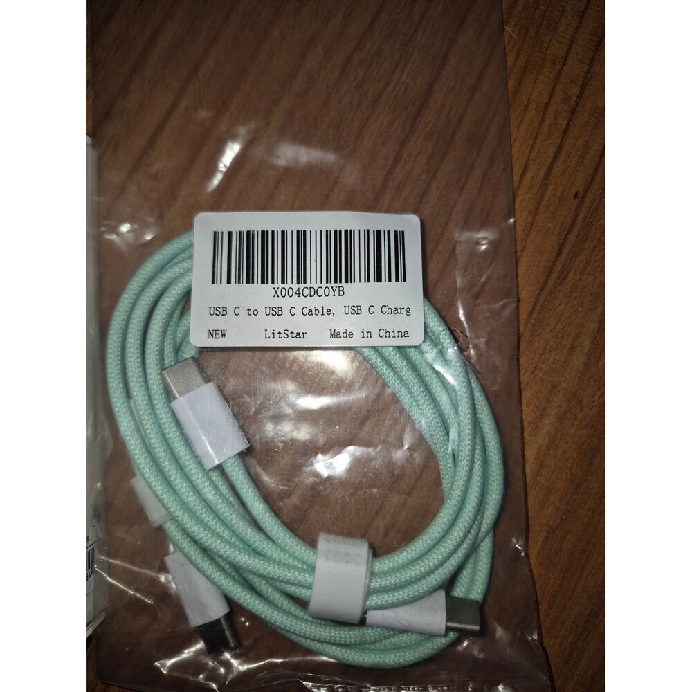 ONE Port USB-C Wall Charger 15W heyday Donut & USB-C TO USB-C Blue Charger s29 - Picture 5 of 5